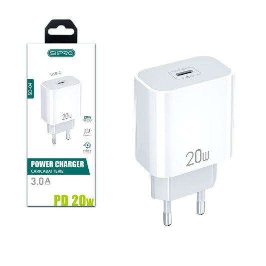 SiiPRO Power Charger Caricabatterie 20W USB-C 3.0A Fast Charge SD-04 - Caricabatterie